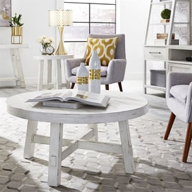 Liberty Modern Farmhouse White 3pc Coffee Table Set