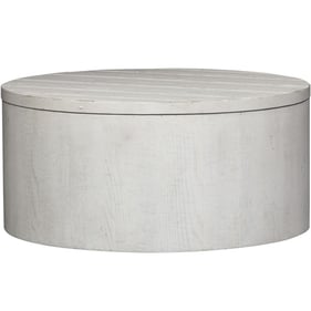 Liberty Modern Farmhouse White Drum Cocktail Table