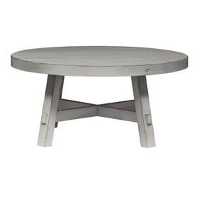 Liberty Modern Farmhouse White Splay Leg Round Cocktail