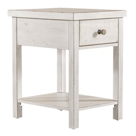 Liberty Modern Farmhouse White Drawer Chair Side Table