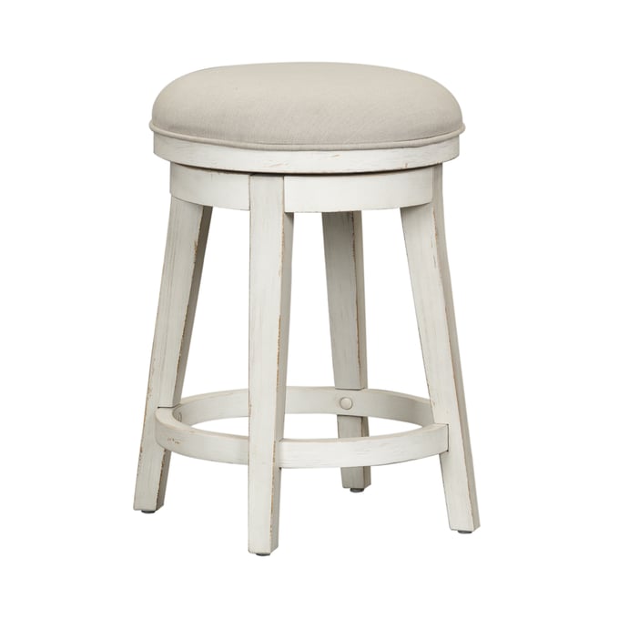 Liberty Modern Farmhouse White Console Swivel Stool LBRT-406W-OT9003