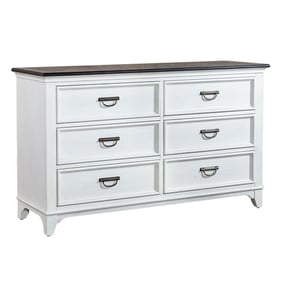 Liberty Allyson Park Wirebrushed White Charcoal 6 Drawers Dresser