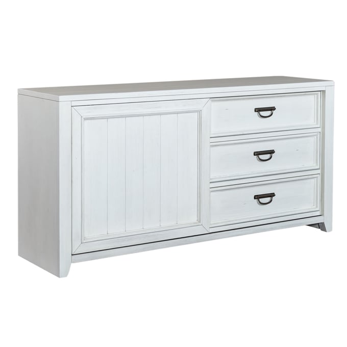 Liberty Allyson Park Wirebrushed White Charcoal Sliding Door Dresser LBRT-417-BR36