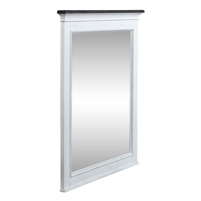 Liberty Allyson Park Wirebrushed White Charcoal Crown Mirror LBRT-417-BR50