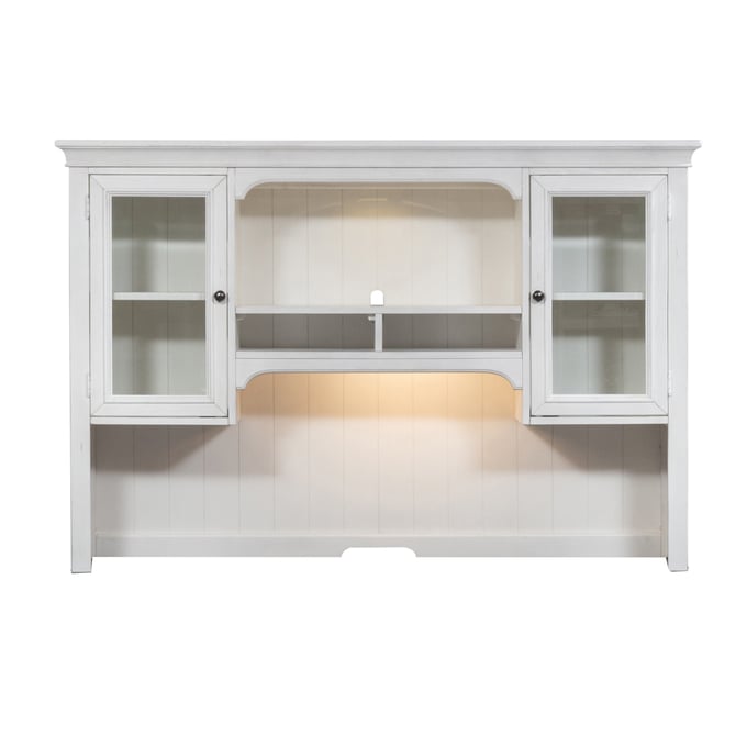 Liberty Allyson Park Wirebrushed White Jr Executive Credenza Hutch LBRT-417-HO132