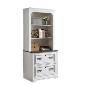 Liberty Allyson Park Wirebrushed White Bunching Lateral File Cabinet With H...