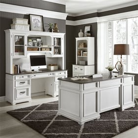 Liberty Allyson Park Wirebrushed White Complete Desk