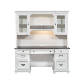 Liberty Allyson Park Wirebrushed White Credenza With Hutch