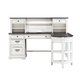 Liberty Allyson Park Wirebrushed White L Shaped Desk With Hutch Set