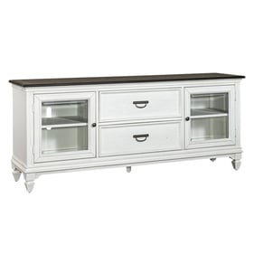 Liberty Allyson Park Wirebrushed White Charcoal Entertainment TV Stand