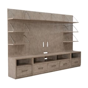 Liberty City Scape Burnished Beige Entertainment Center with Piers