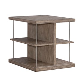 Liberty City Scape Burnished Beige End Table