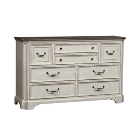 Liberty Abbey Road Porcelain White Churchill Brown 8 Drawers Dresser