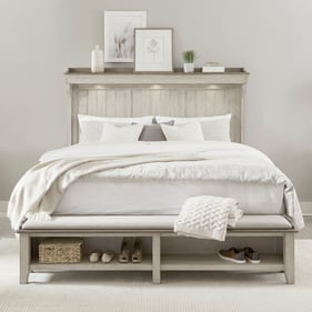 Liberty Ivy Hollow Weathered Linen Dusty Taupe Queen Mantle Storage Bed