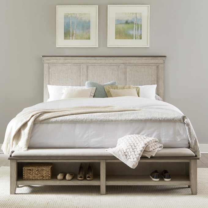 Liberty Ivy Hollow Weathered Linen Dusty Taupe Queen Storage Bed LBRT-457-BR-QSB