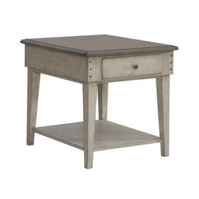 Liberty Ivy Hollow Weathered Linen Dusty Taupe Drawer End Table