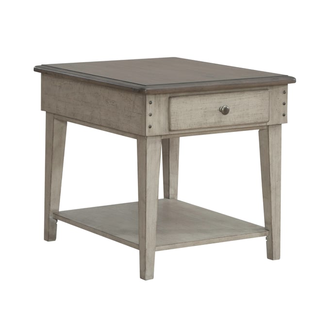 Liberty Ivy Hollow Weathered Linen Dusty Taupe Drawer End Table LBRT-457-OT1020