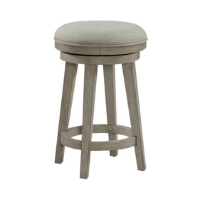 Liberty Ivy Hollow Weathered Linen Dusty Taupe Upholstered Swivel Stool