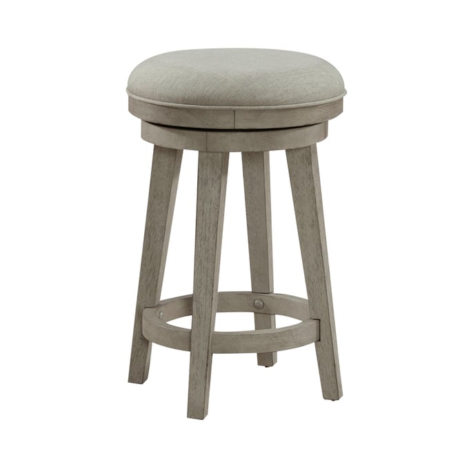 Liberty Ivy Hollow Weathered Linen Dusty Taupe Upholstered Swivel Stool LBRT-457-OT9003