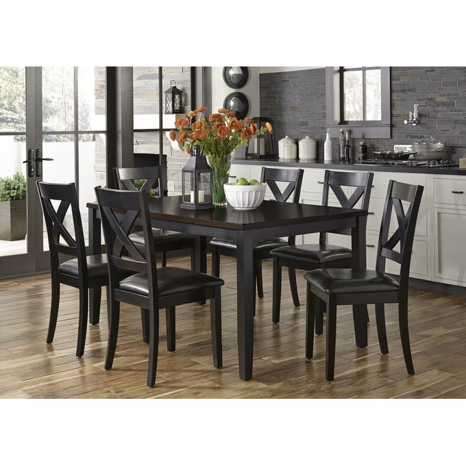 Liberty Thornton Black Brown 7pc Rectangular Dining Table Set LBRT-464-CD-7RLS