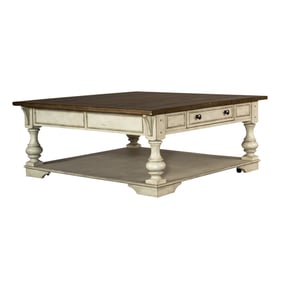 Liberty Morgan Creek Antique White Tobacco Drawer Square Cocktail Table