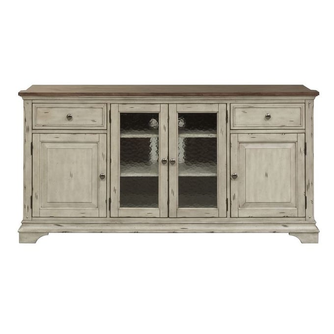 Liberty Morgan Creek Antique White Tobacco Entertainment TV Stand LBRT-498-TV68