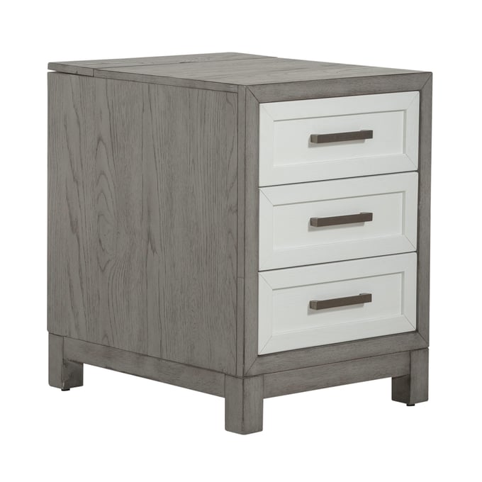 Liberty Palmetto Heights White Driftwood 3 Drawer Chairside Table LBRT-499-OT1021