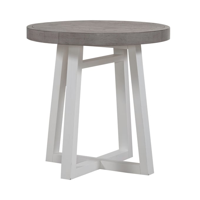 Liberty Palmetto Heights White Driftwood Round End Table LBRT-499-OT1022