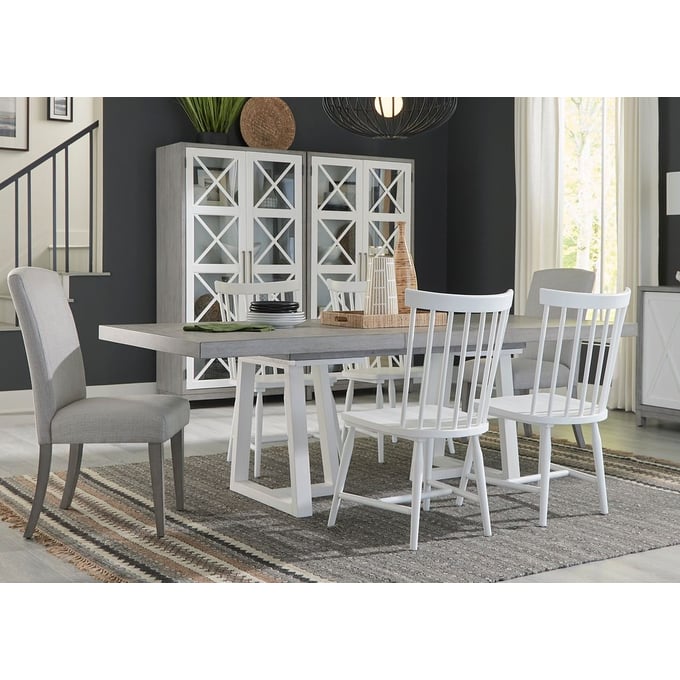 Liberty Palmetto Heights White Driftwood Rectangle 7pc Dining Room Set LBRT-499-4290-DR-S5