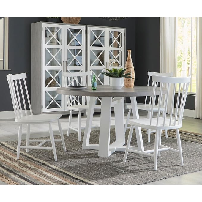 Liberty Palmetto Heights White Driftwood Round 5pc Dining Room Set LBRT-499-5454-DR-S1