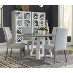 Liberty Palmetto Heights White Driftwood Round 5pc Dining Room Set With Uph...