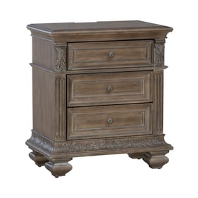 Liberty Carlisle Court Chestnut Dusty Wax 3 Drawers Night Stand with Chargi...