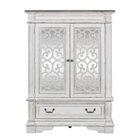 Liberty Abbey Park Antique White Mirrored Door Chest