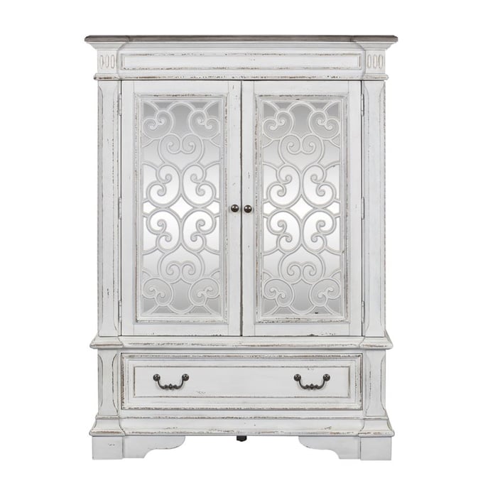 Liberty Abbey Park Antique White Mirrored Door Chest LBRT-520-BR42