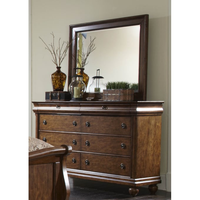 Liberty Rustic Traditions Cherry Dresser and Mirror LBRT-589-BR-DM