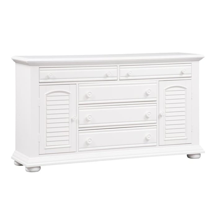 Liberty Summer House I Oyster White 2 Door 5 Drawer Dresser LBRT-607-BR32