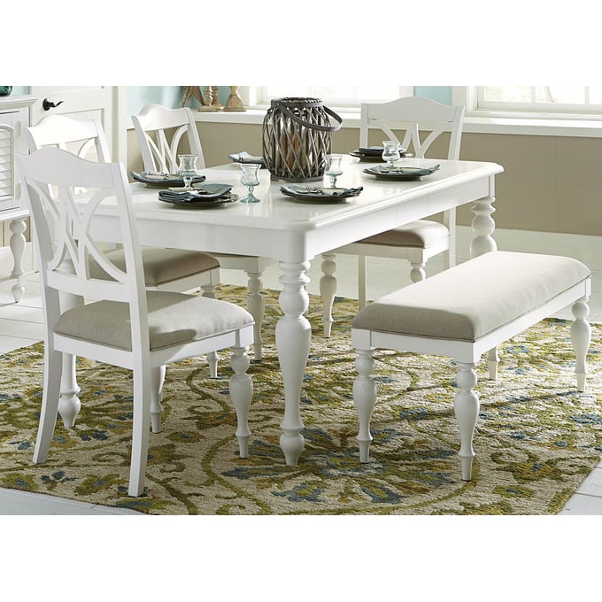 Liberty Summer House White 6pc Rectangular Dining Room Set LBRT-607-CD-6RTS