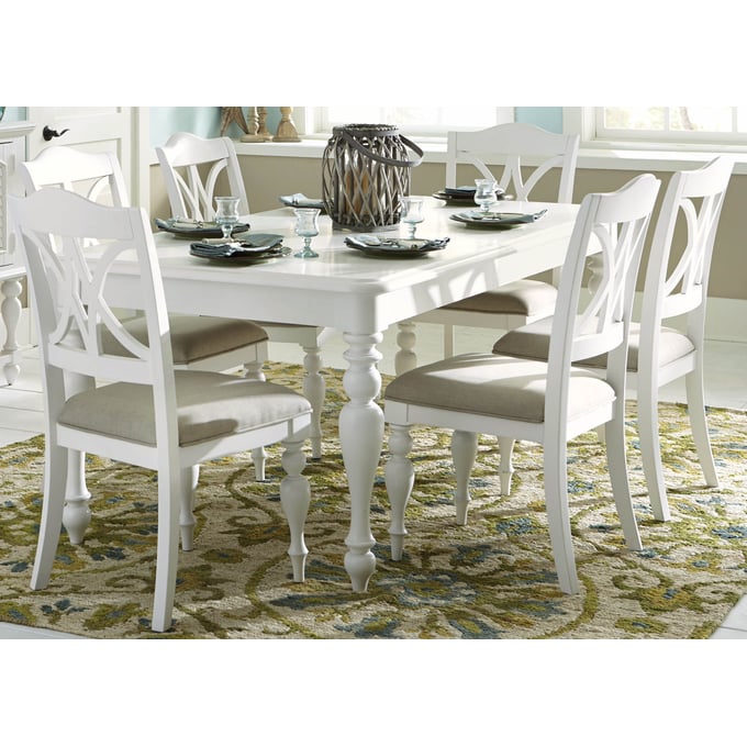 Liberty Summer House White 7pc Rectangular Dining Room Set LBRT-607-CD-7RLS