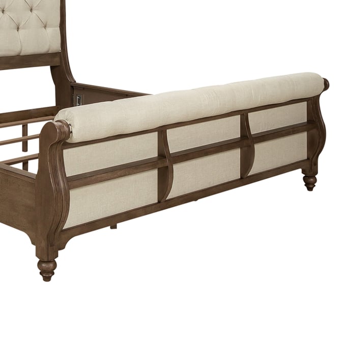 Liberty Americana Farmhouse Dusty Taupe Queen Upholstered Sleigh Footboard LBRT-615-BR21FU