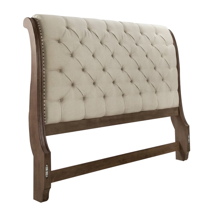 Liberty Americana Farmhouse Dusty Taupe Queen Upholstered Sleigh Headboard LBRT-615-BR21HU