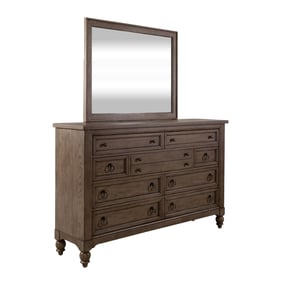 Liberty Americana Farmhouse Dusty Taupe Dresser And Mirror