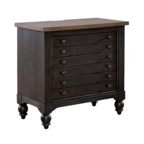 Liberty Americana Farmhouse Black Bedside Chest with Charging Station