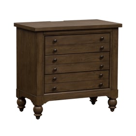 Liberty Americana Farmhouse Dusty Taupe Bedside Chest with Charging Station