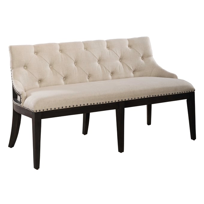 Liberty Americana Farmhouse Black Upholstered Shelter Dining Bench LBRT-615-C6501B-B