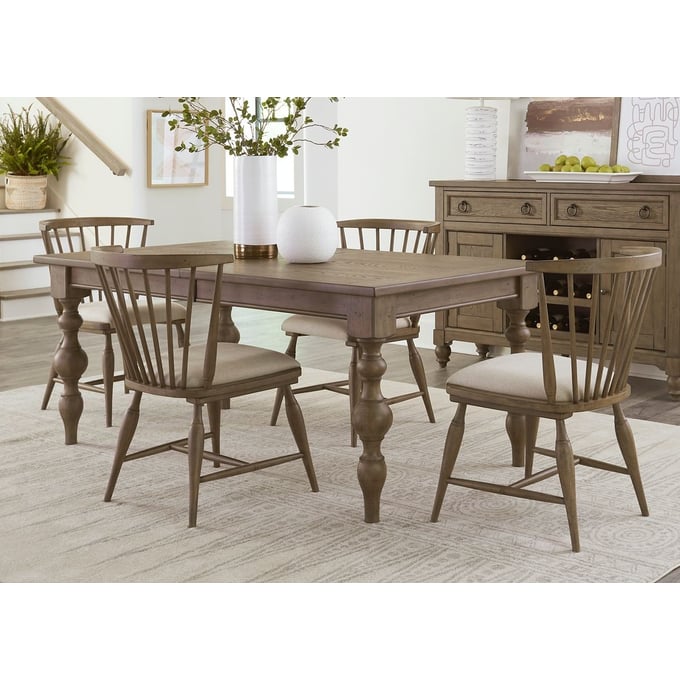 Liberty Americana Farmhouse Dusty Taupe 5pc Rectangular Table Set LBRT-615-CD-5RLS