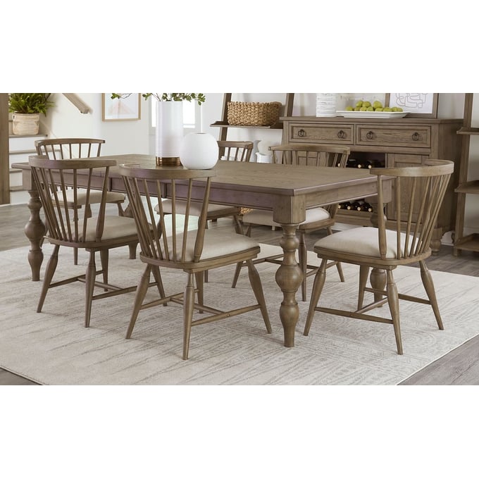 Liberty Americana Farmhouse Dusty Taupe 7pc Rectangular Table Set LBRT-615-CD-7RLS