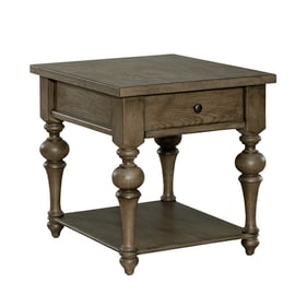 Liberty Americana Farmhouse Dusty Taupe Drawer End Table