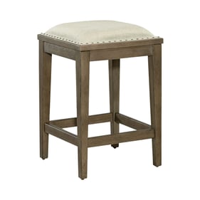 Liberty Americana Farmhouse Dusty Taupe Upholstered Console Stool