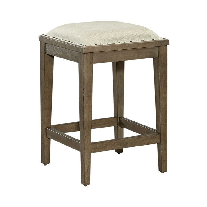 Liberty Americana Farmhouse Dusty Taupe Upholstered Console Stool LBRT-615-OT9001