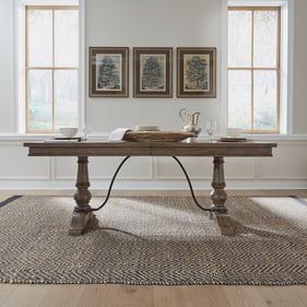 Liberty Americana Farmhouse Dusty Taupe Trestle Table